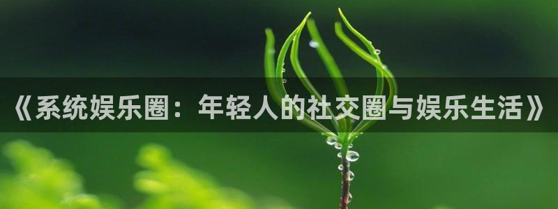 开心彩体育3：《系统娱乐圈：年轻人的社交圈与娱乐生活》